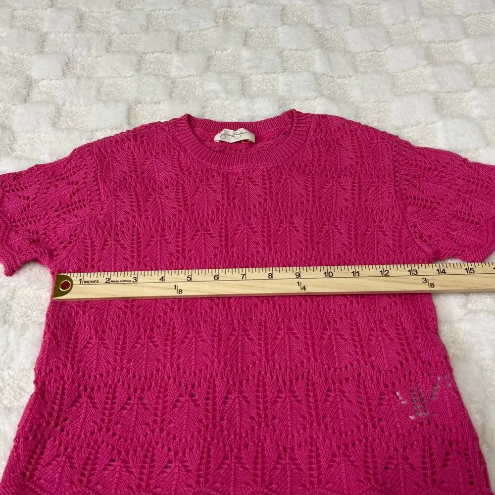 Jessica Simpson Girls Size 5 Pink Pointelle Knit 2 Piece Set Top Pants Lined
